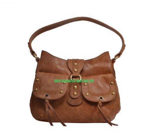 Vintage Brown Buffalo Hunter Leather Shoulder Women Antique Style Purse Bag